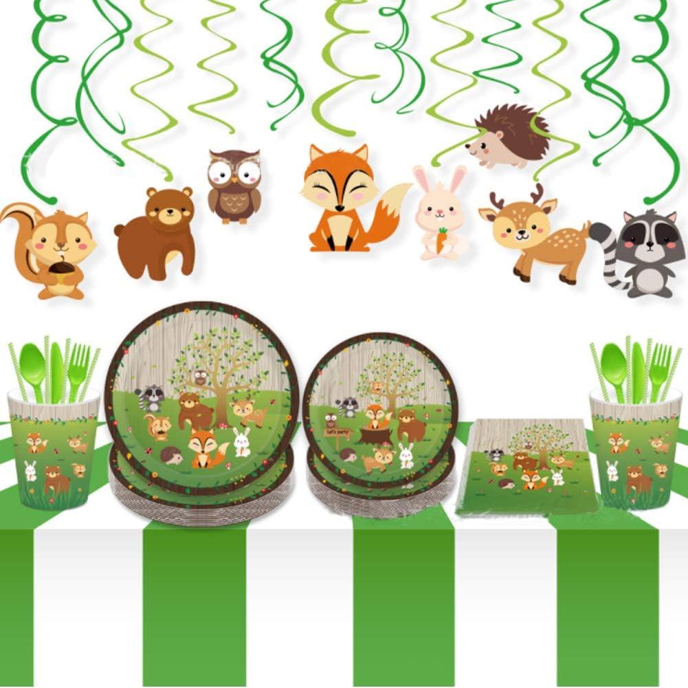 30 Decoraciones Colgantes Espirales Animales del Bosque