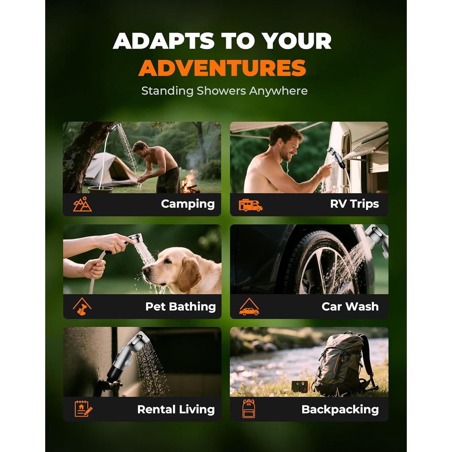 Ducha Portátil ZIBRALEX RC-04 Compacta IPX7 3 Modos