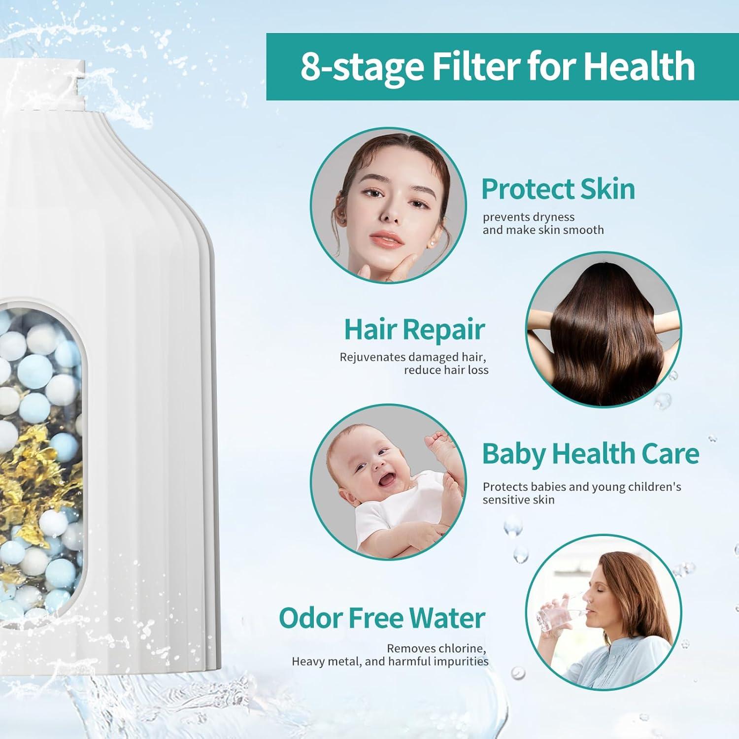 Cabezal de Ducha Doble MIAOHUI 10" Filtrado 7 Funciones Cromo