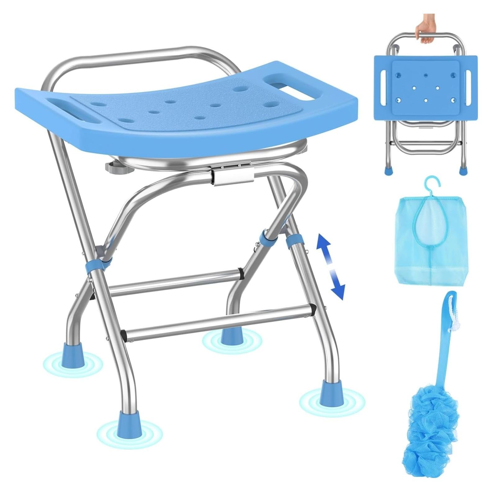 Asiento de Ducha Plegable Meday - Acero Inoxidable 190kg Ajustable