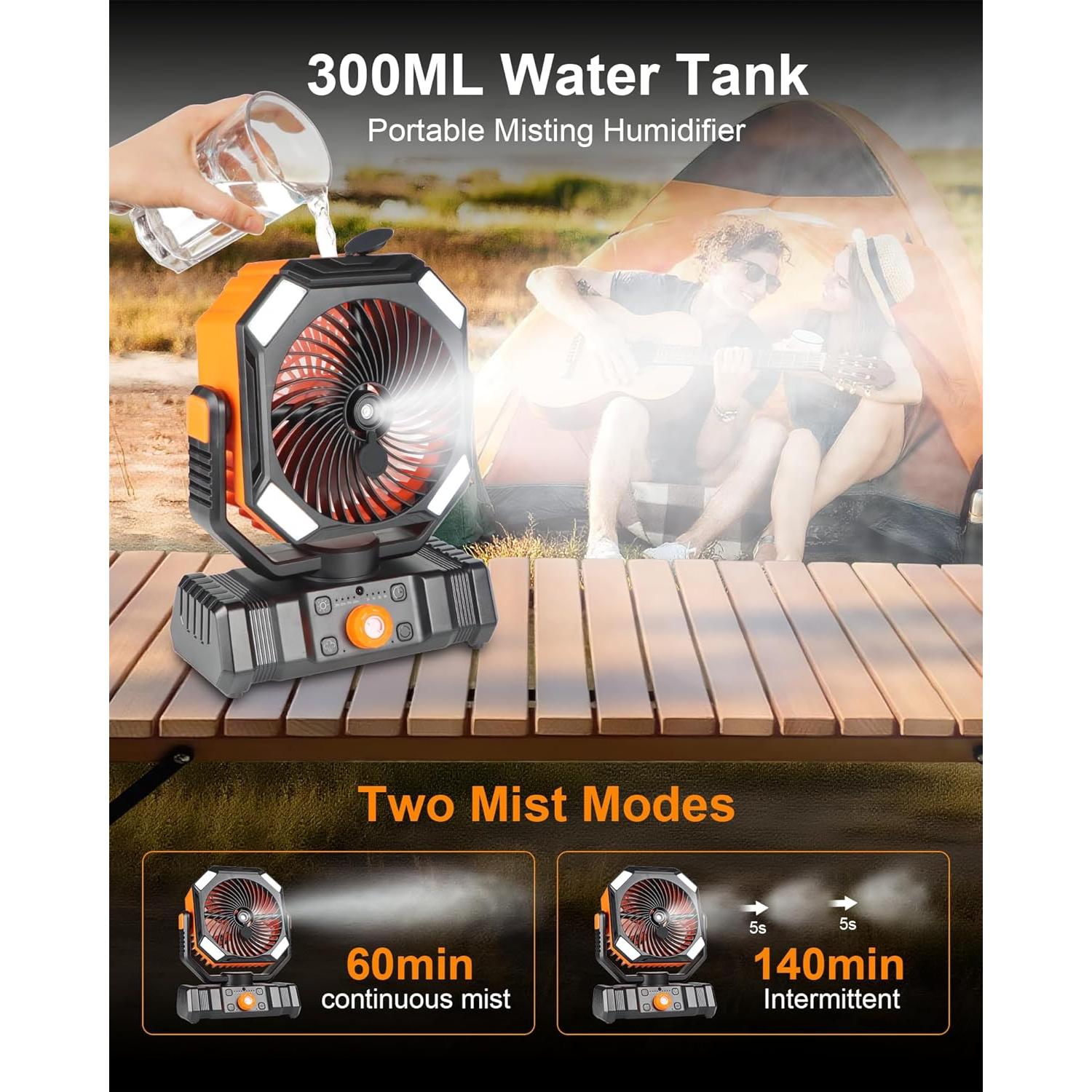 Ventilador de Nebulización Portátil EcoLasting 20000mAh LED