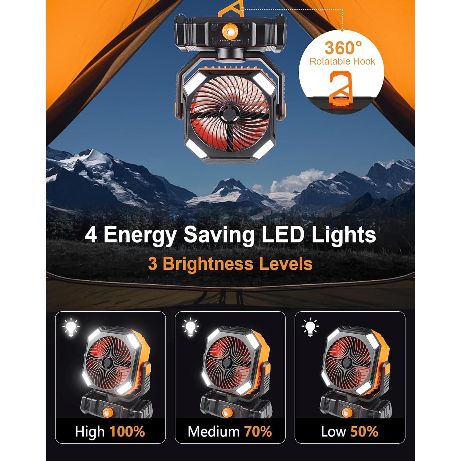 Ventilador de Nebulización Portátil EcoLasting 20000mAh LED