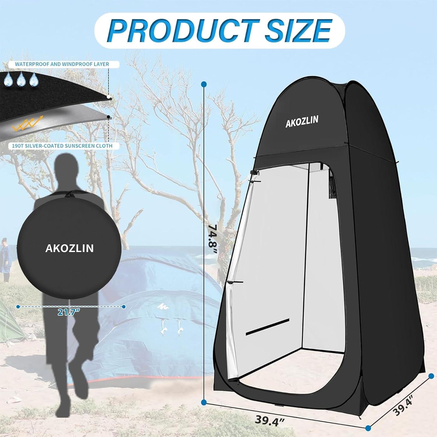 Carpa de Ducha Plegable AKOZLIN 1.88m Alta Impermeable