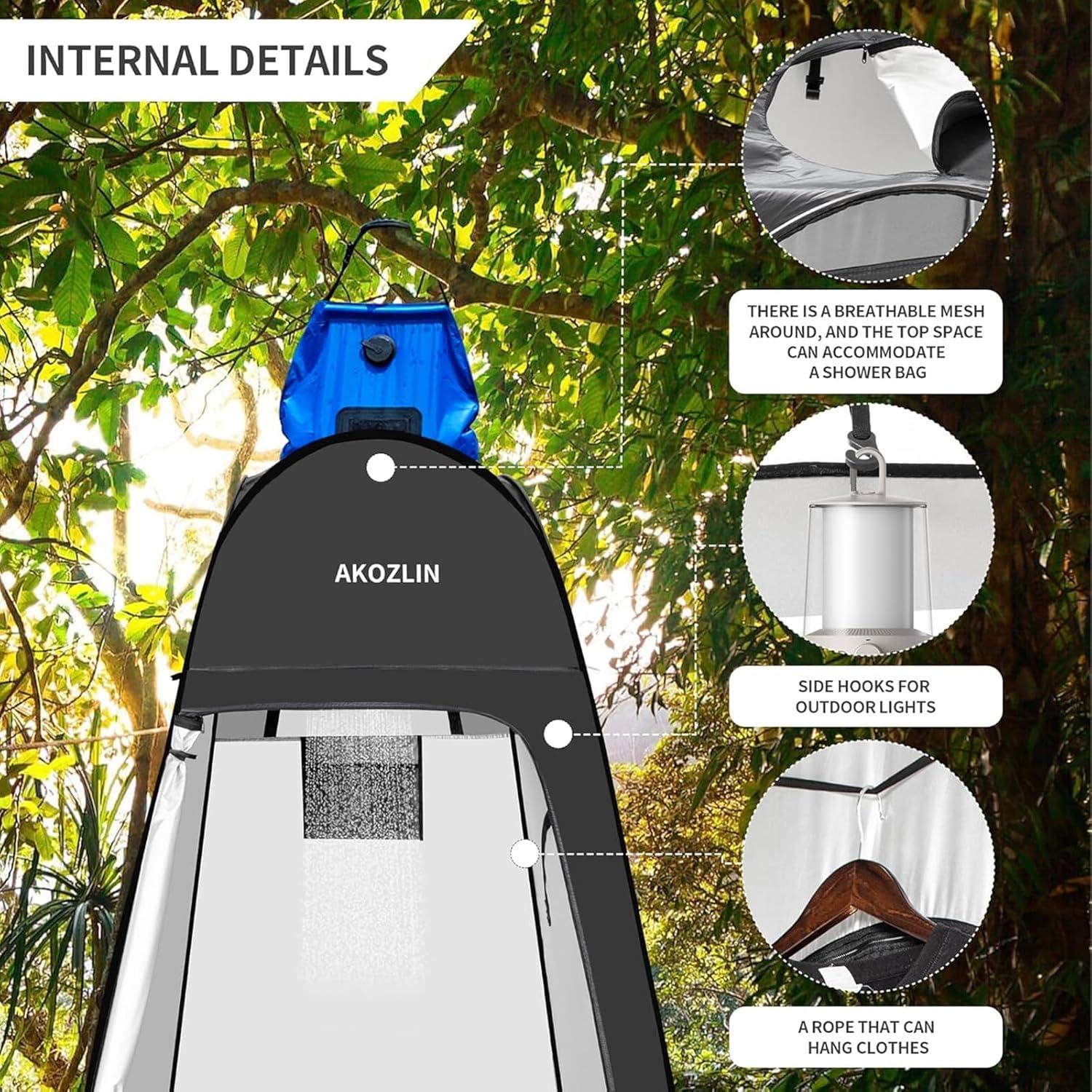 Carpa de Ducha Plegable AKOZLIN 1.88m Alta Impermeable