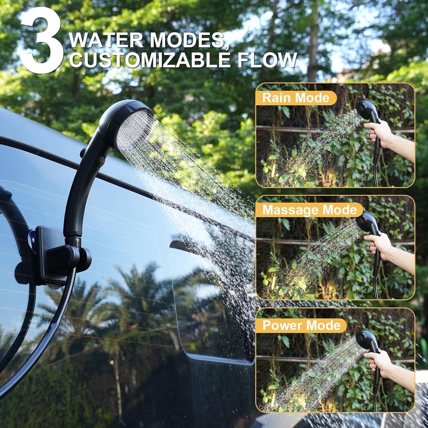 Ducha Portátil NOVCAPAR Recargable con Pantalla LED IPX8