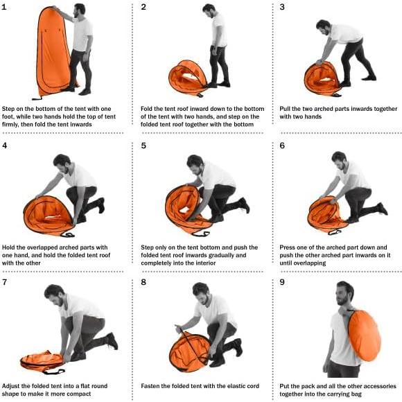 Carpa de Ducha Portátil Wakeman Naranja 1.01x1.01m