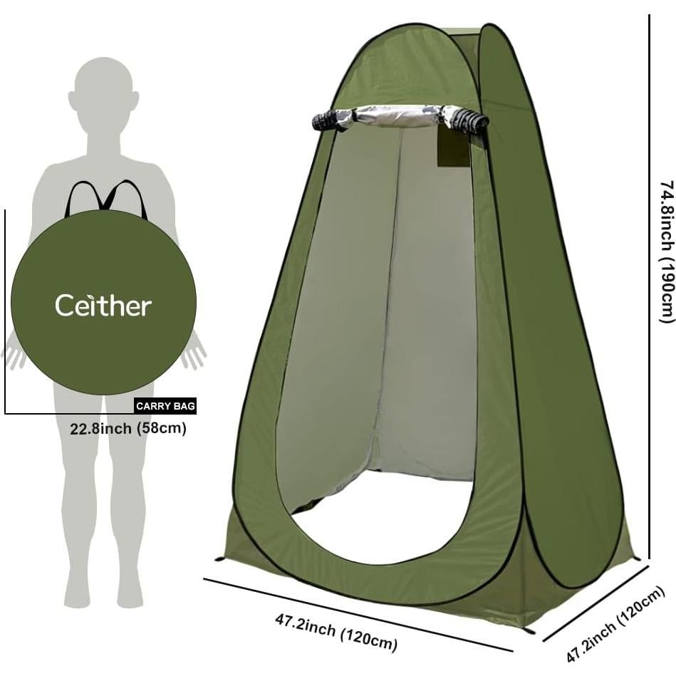 Tienda de Ducha Portátil Ceither 120x120x190cm Impermeable