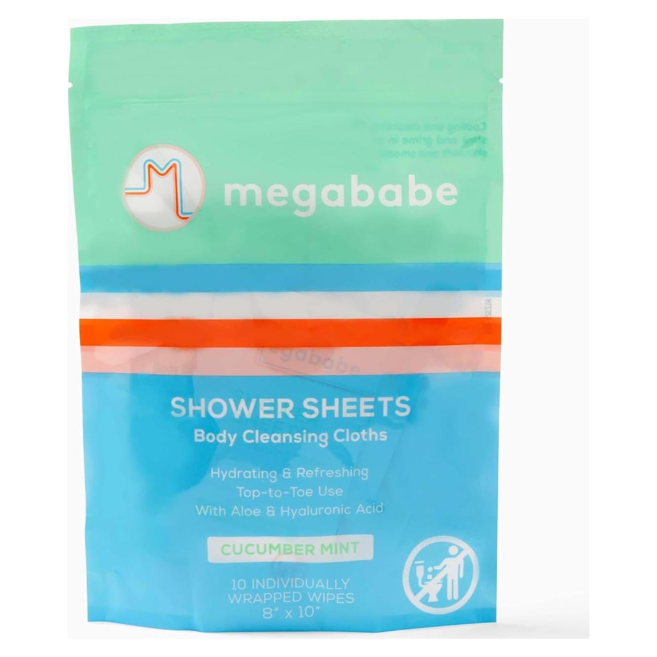 Toallitas de Ducha Megababe Pepino y Menta - 10 Unidades