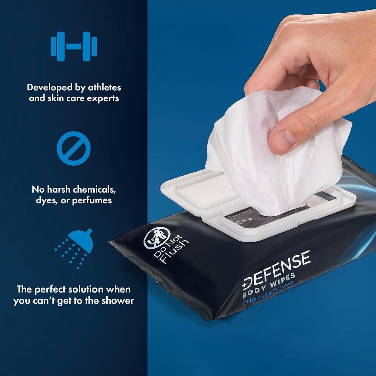 Toallitas Corporales Naturales Defense Soap - 40 Unidades