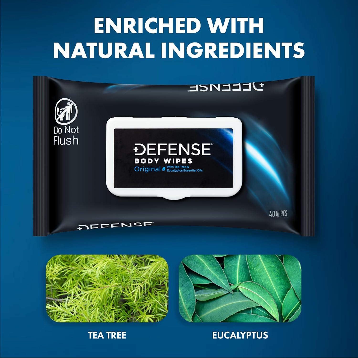 Toallitas Corporales Naturales Defense Soap - 40 Unidades