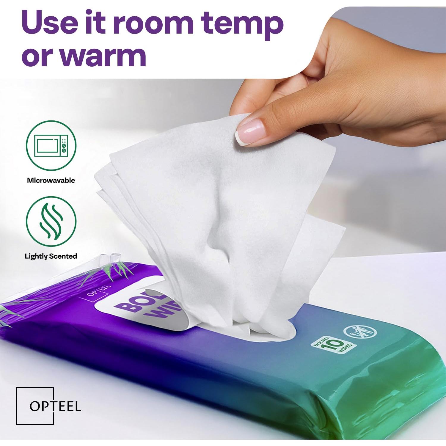 Toallitas Corporales Gruesas OPTEEL 80ct Sin Enjuague