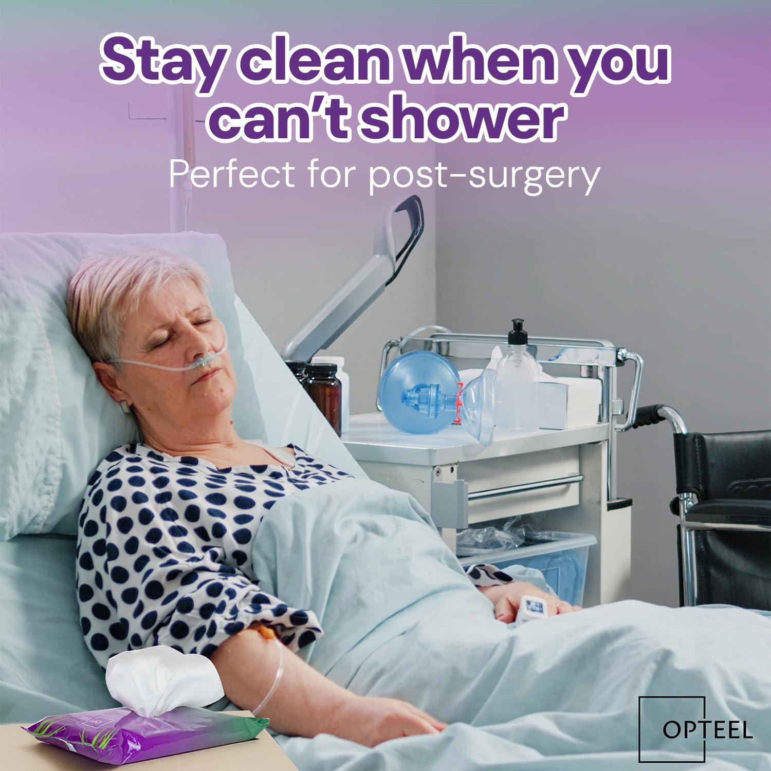 Toallitas Corporales Gruesas OPTEEL 80ct Sin Enjuague