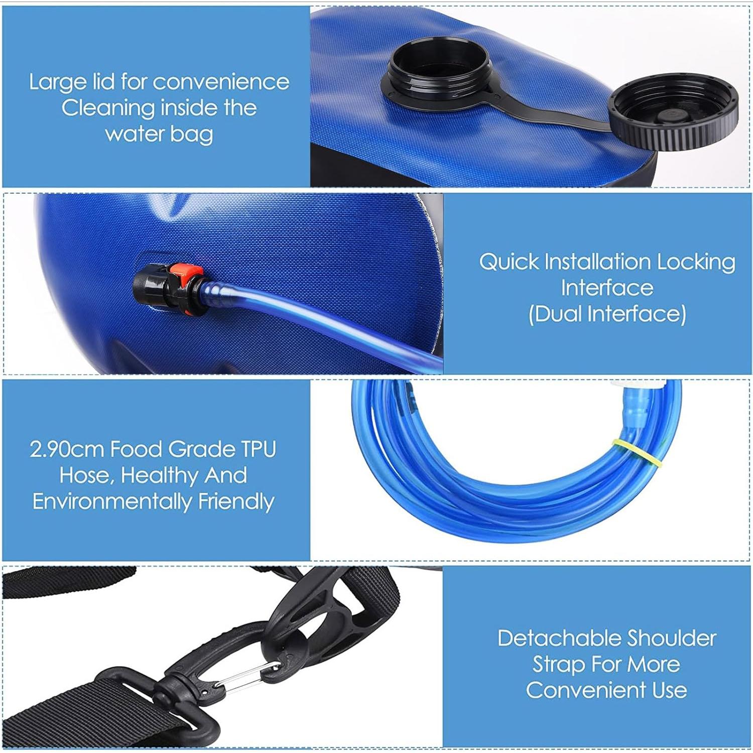 Bolsa de Ducha Camping Zyxformis 20L con Bomba de Pie