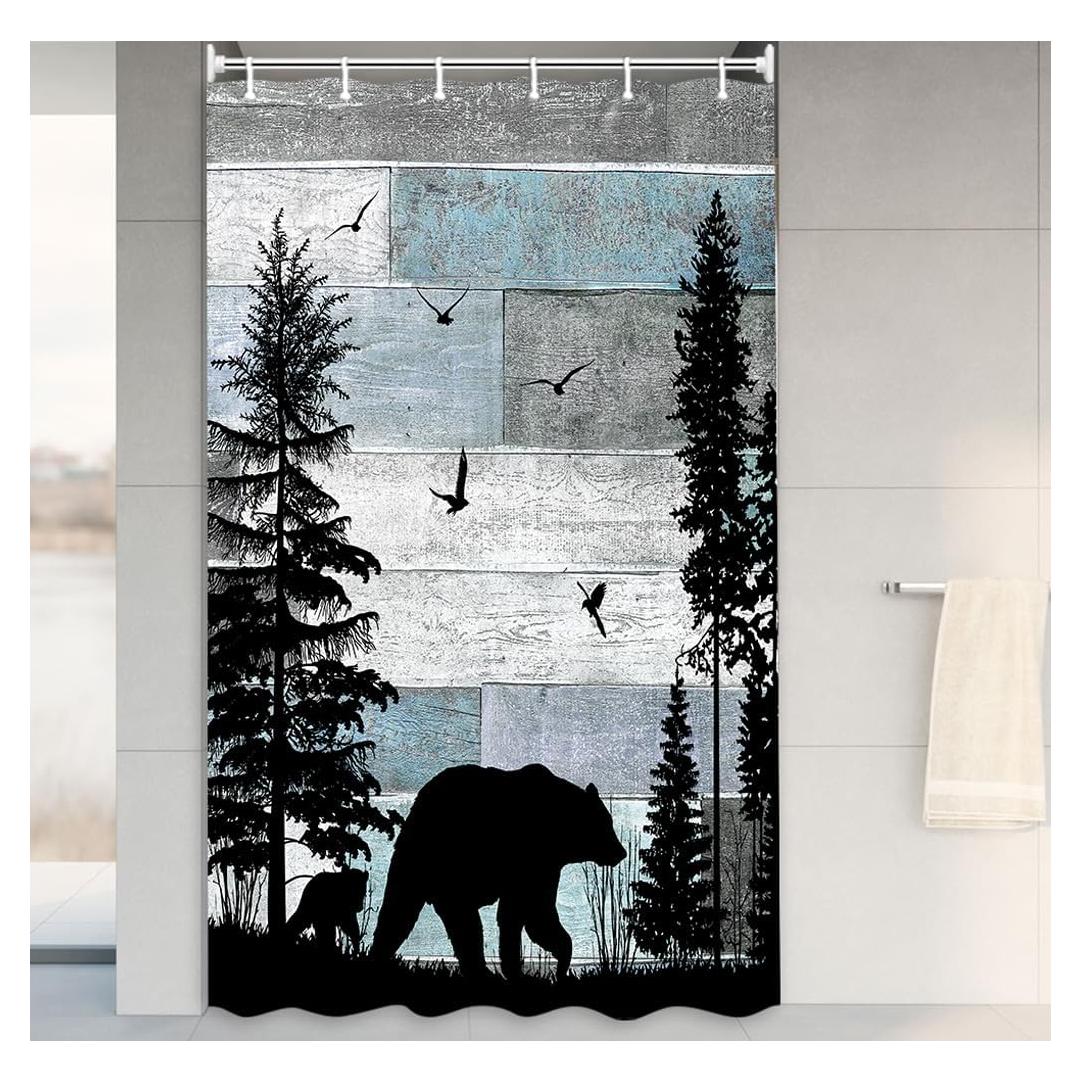 Cortina de Ducha MERCHR Rústica 121.92x182.88 cm Impermeable