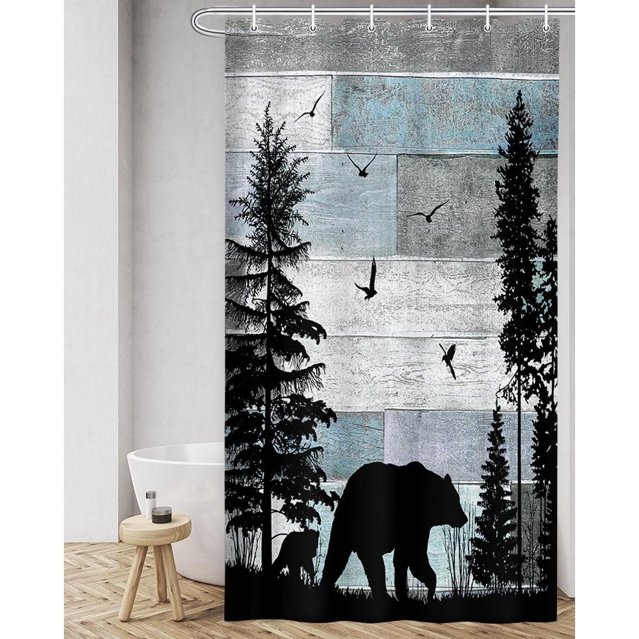 Cortina de Ducha MERCHR Rústica 121.92x182.88 cm Impermeable