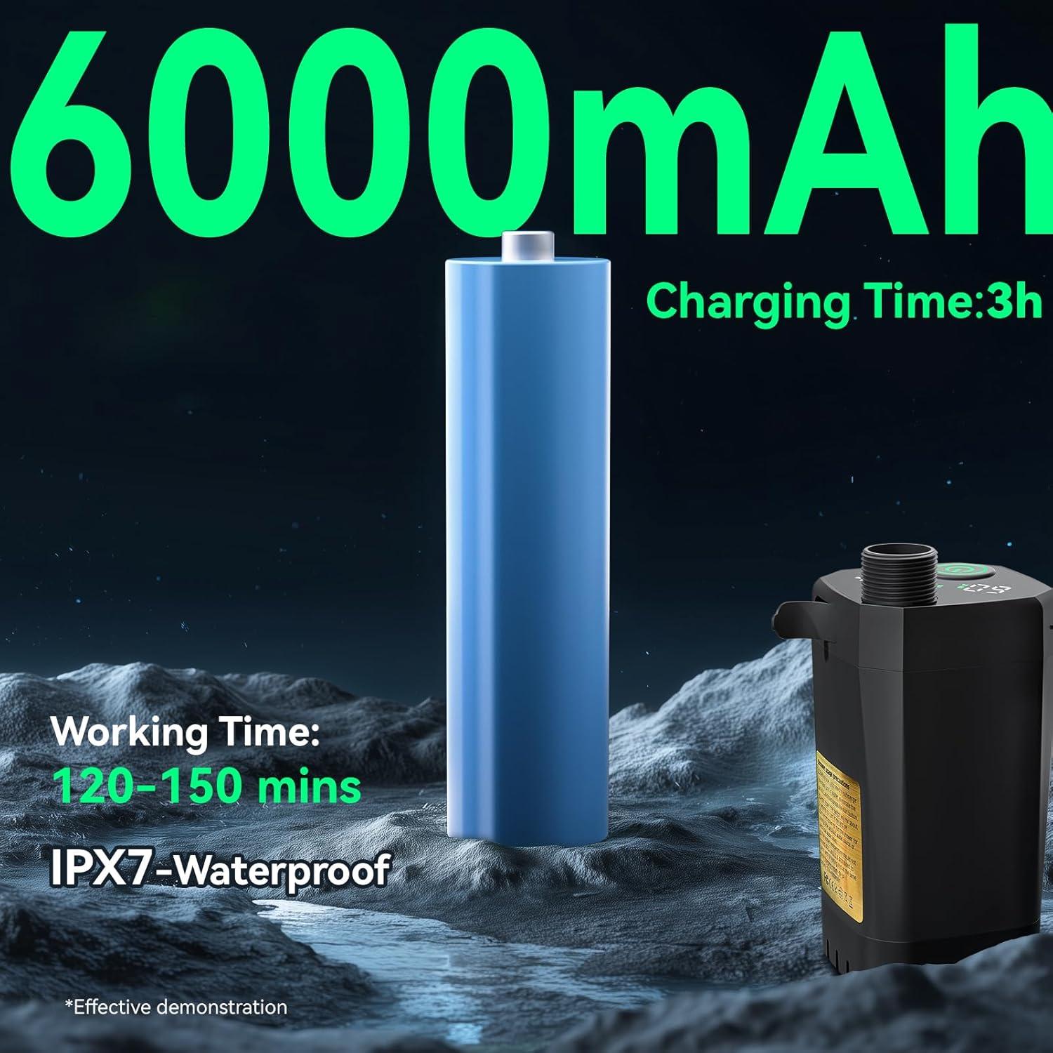 Ducha Portátil Clirass 6000mAh con Cubo Plegable 19.7L