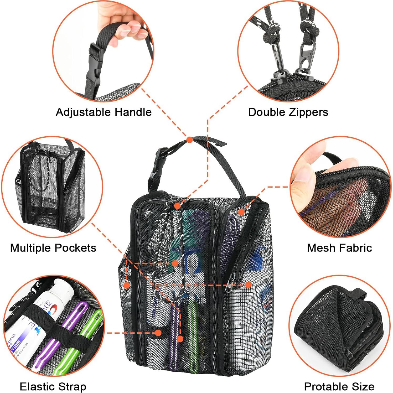 Organizador de Ducha Portátil Cosmos, Malla Secado Rápido 25.4x15.2cm