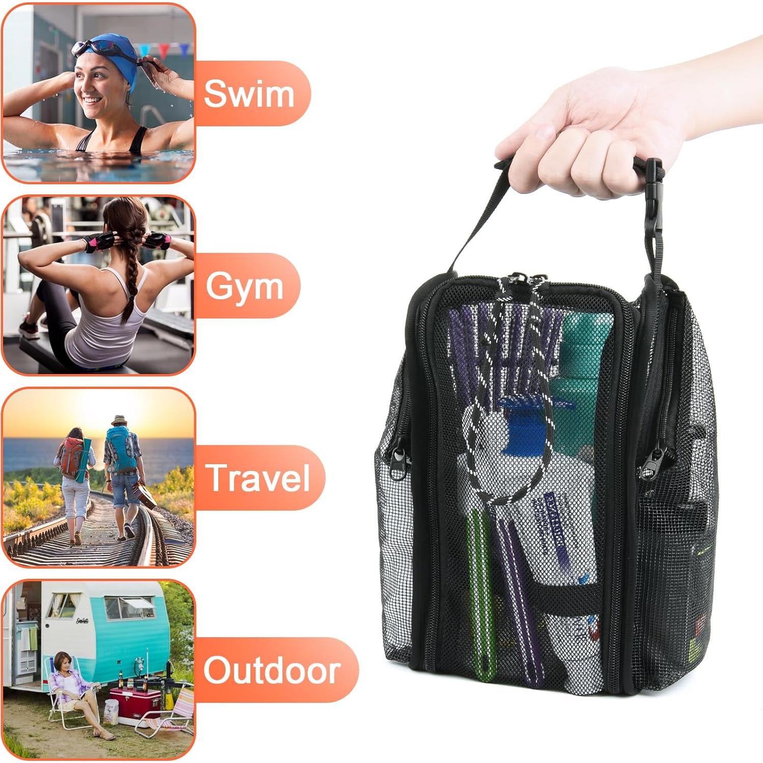 Organizador de Ducha Portátil Cosmos, Malla Secado Rápido 25.4x15.2cm