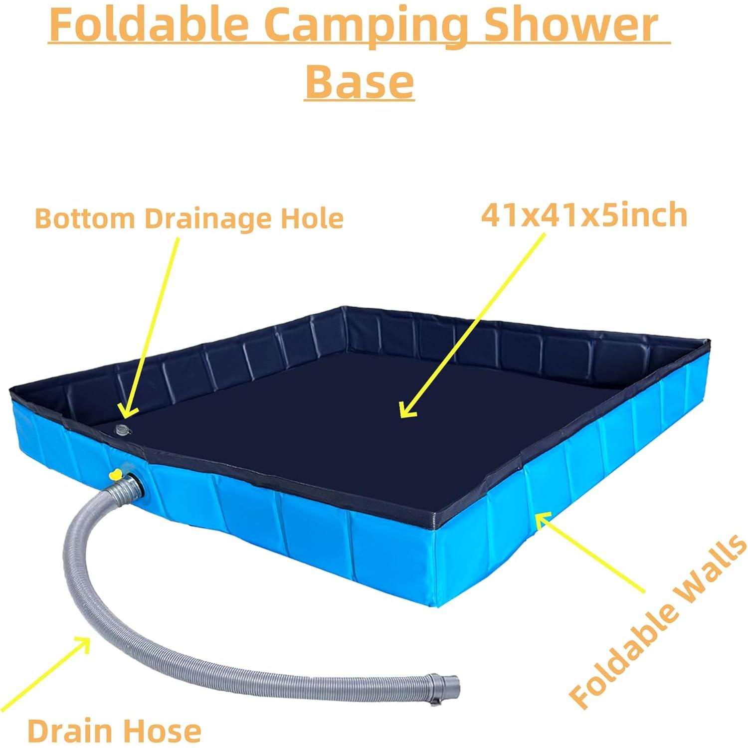 Base de Ducha Portátil DLZZHDP Plegable 104x104cm Azul