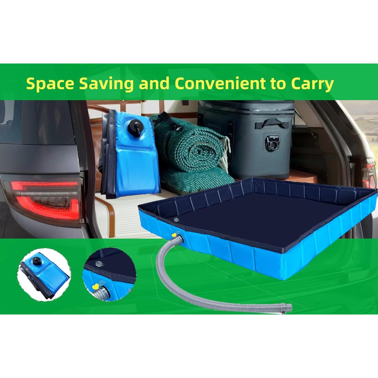 Base de Ducha Portátil DLZZHDP Plegable 104x104cm Azul