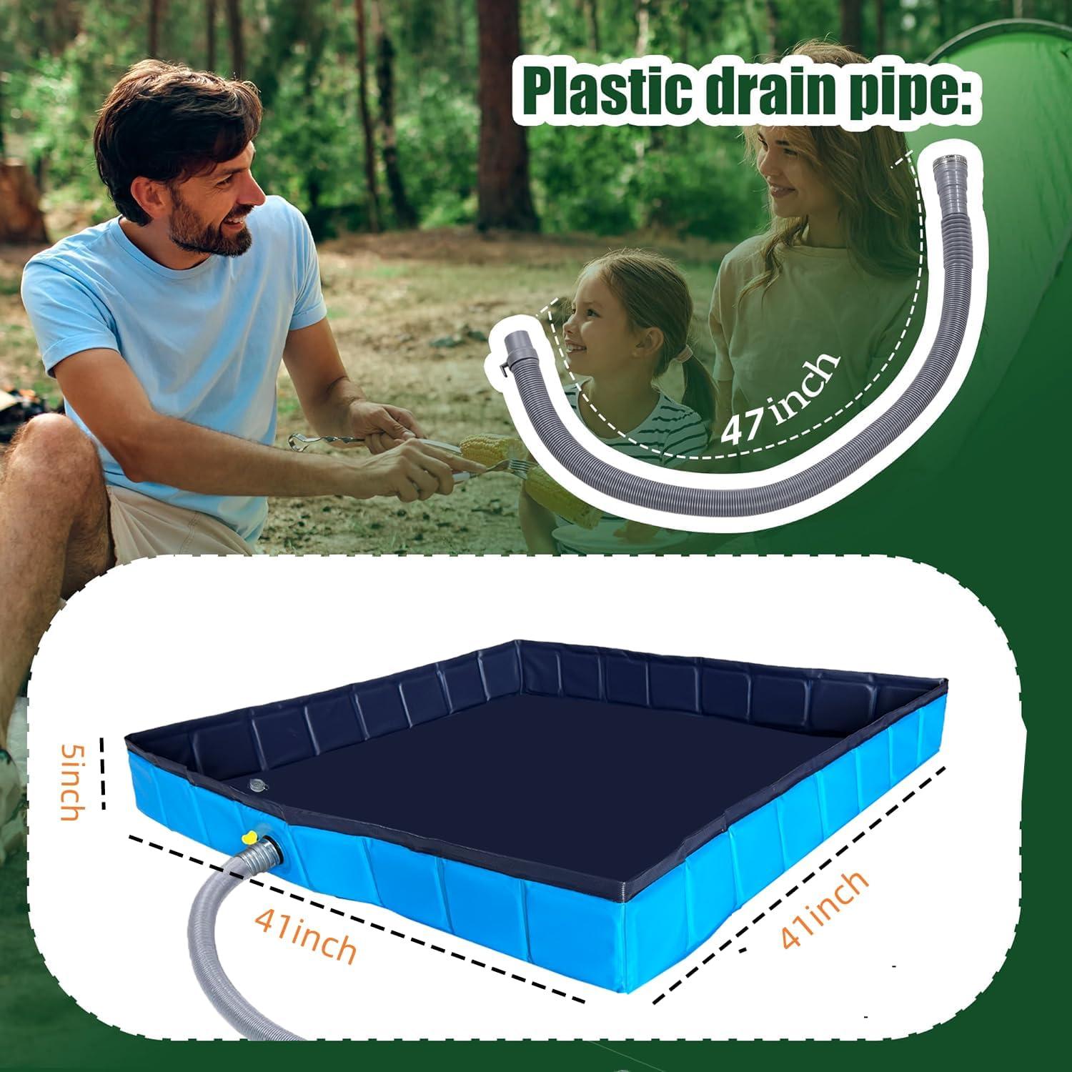 Base de Ducha Portátil DLZZHDP Plegable 104x104cm Azul