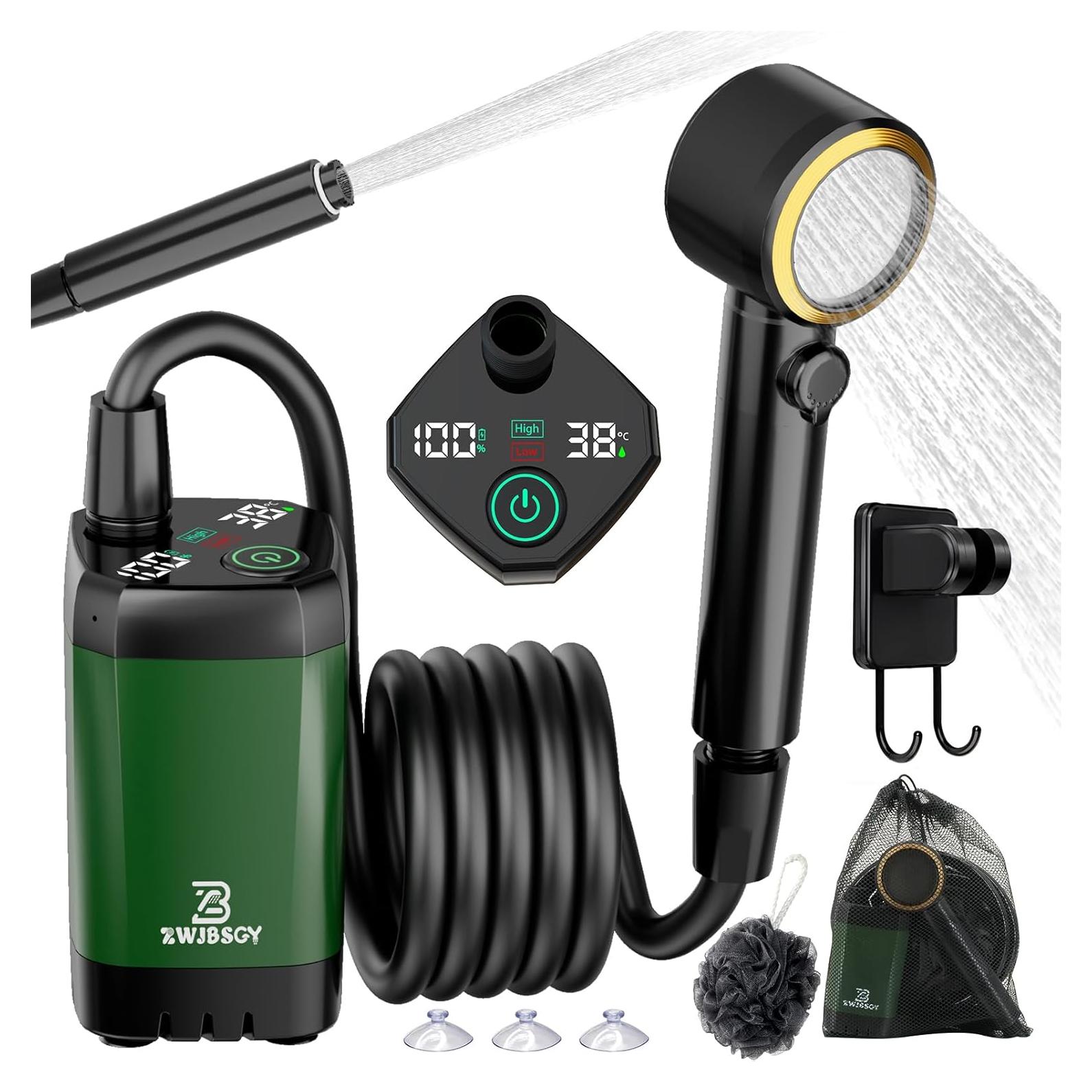 Ducha Portátil ZWJBSGY Camping 6000mAh 4 Modos 150-180 Min