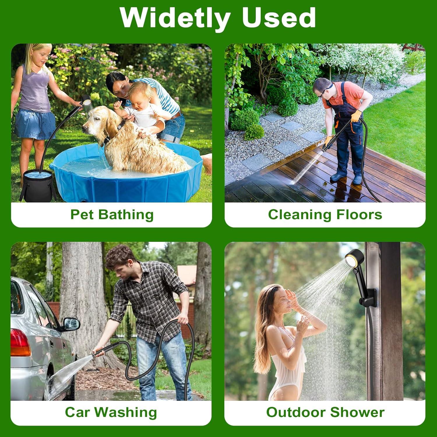 Ducha Portátil ZWJBSGY Camping 6000mAh 4 Modos 150-180 Min