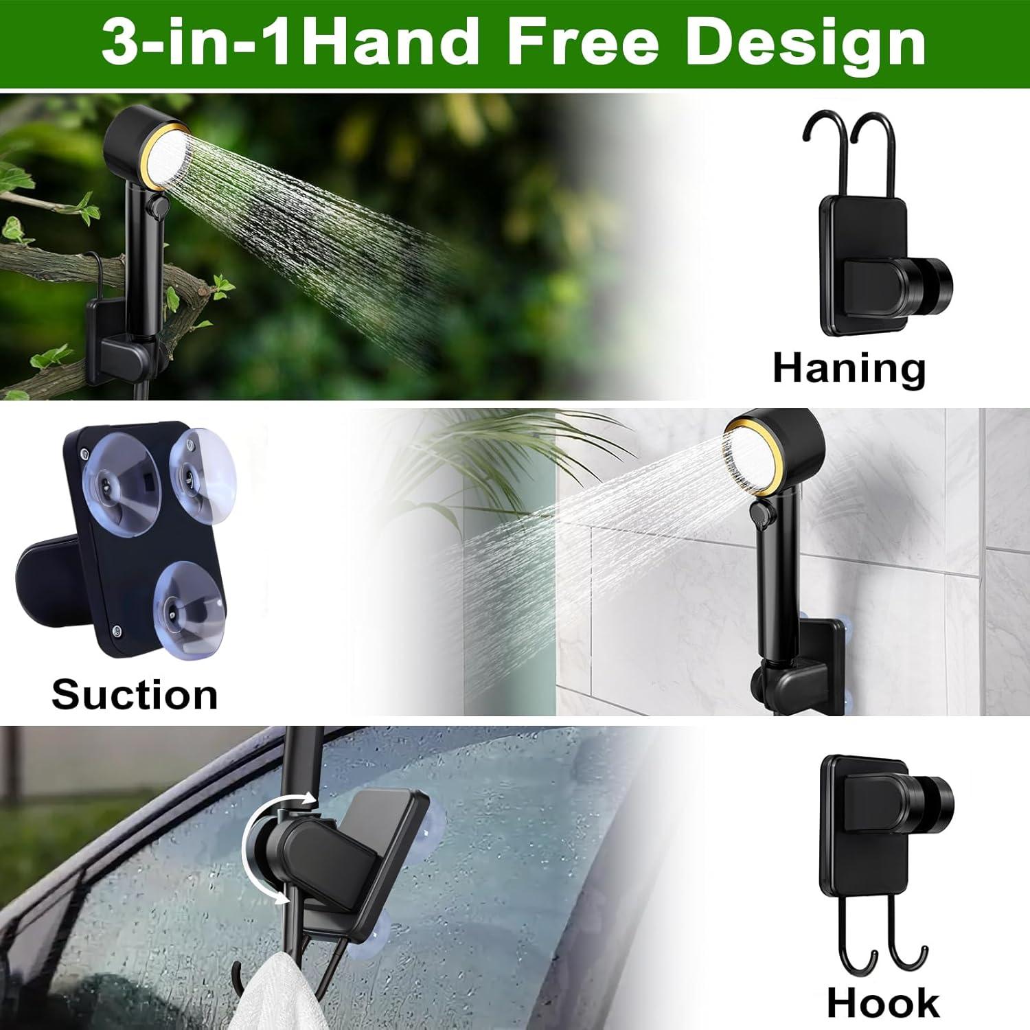 Ducha Portátil ZWJBSGY Camping 6000mAh 4 Modos 150-180 Min