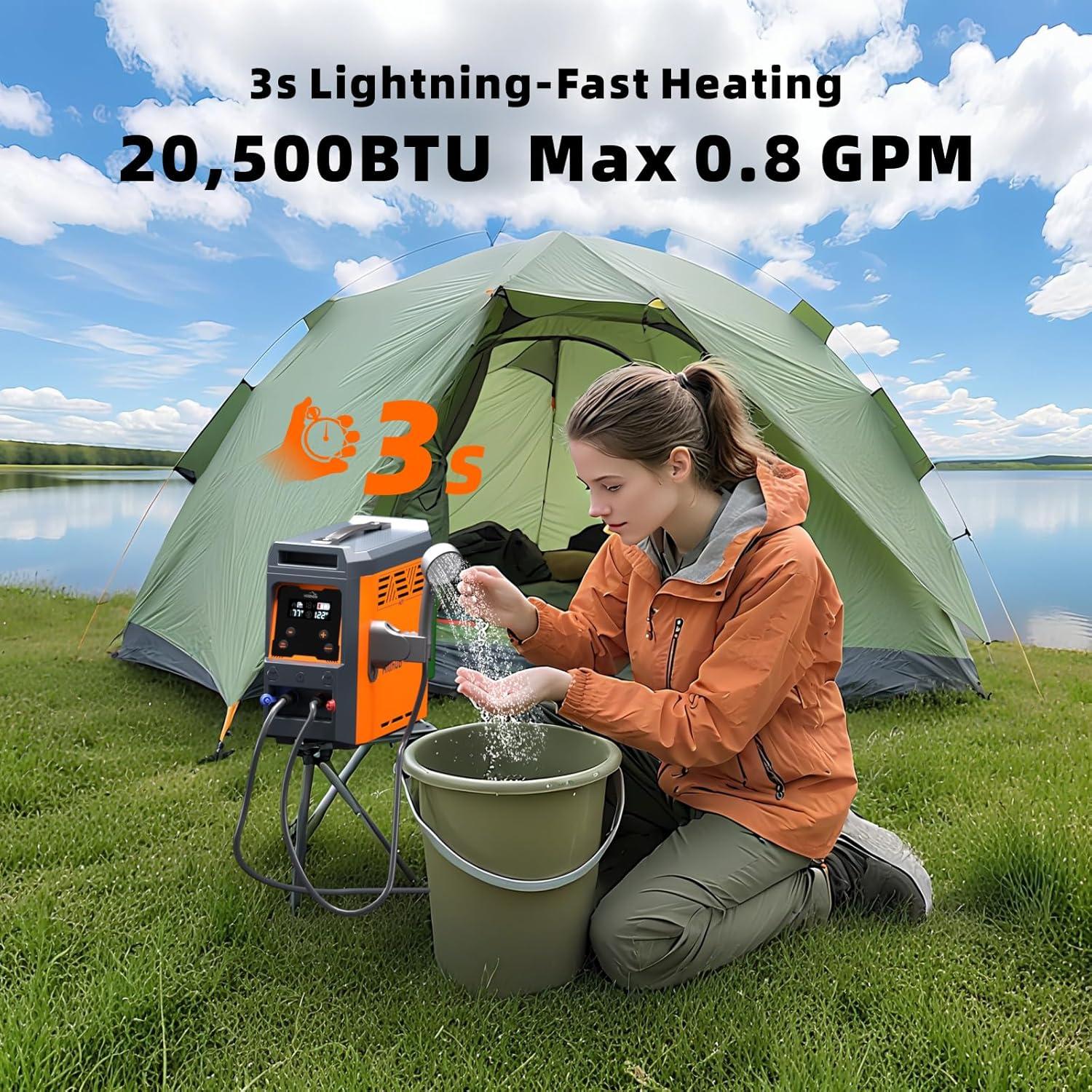 Calentador de Agua Portátil Hillhub 6000W para Camping