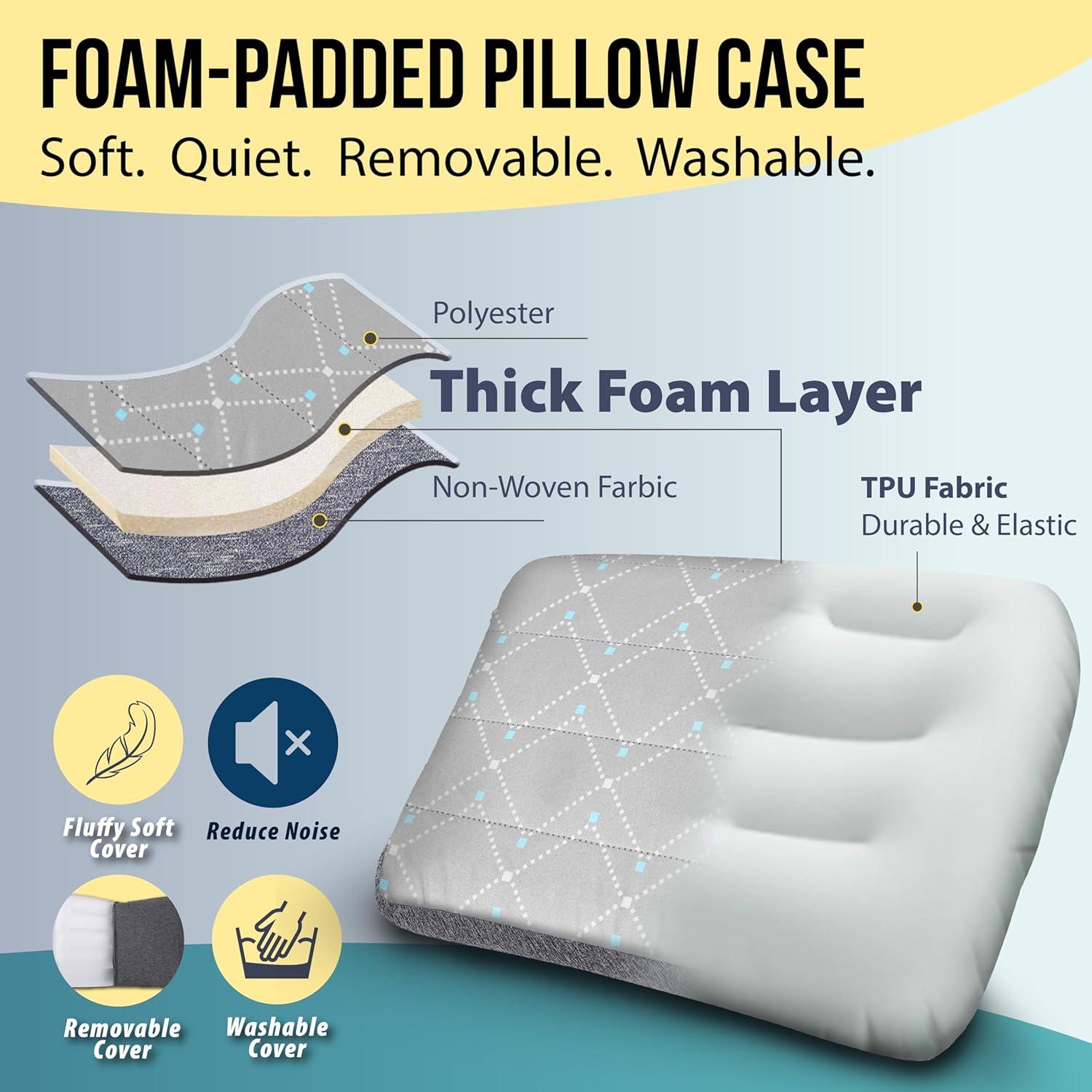 Almohada Inflable Trekology ALUFT Pro SE Gris Ergonómica