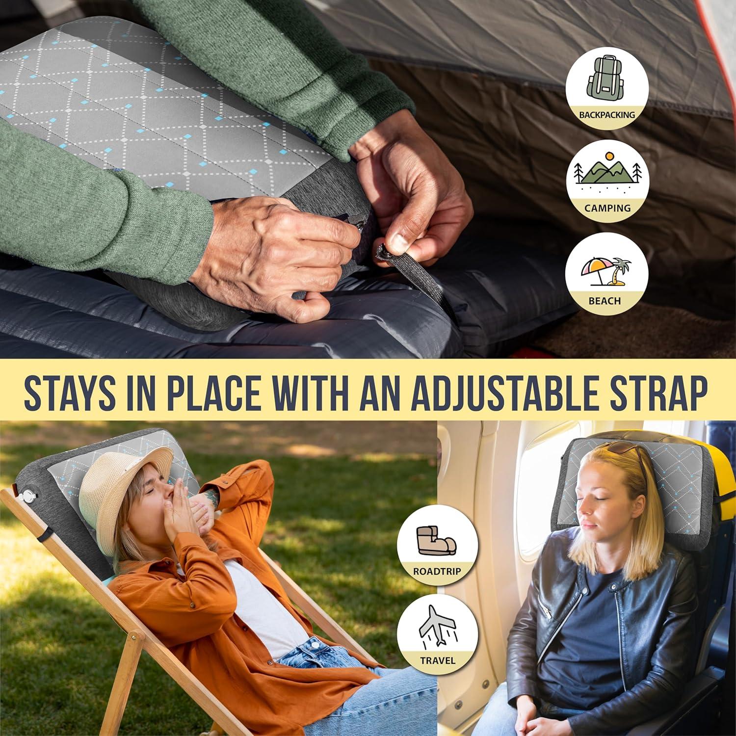 Almohada Inflable Trekology ALUFT Pro SE Gris Ergonómica