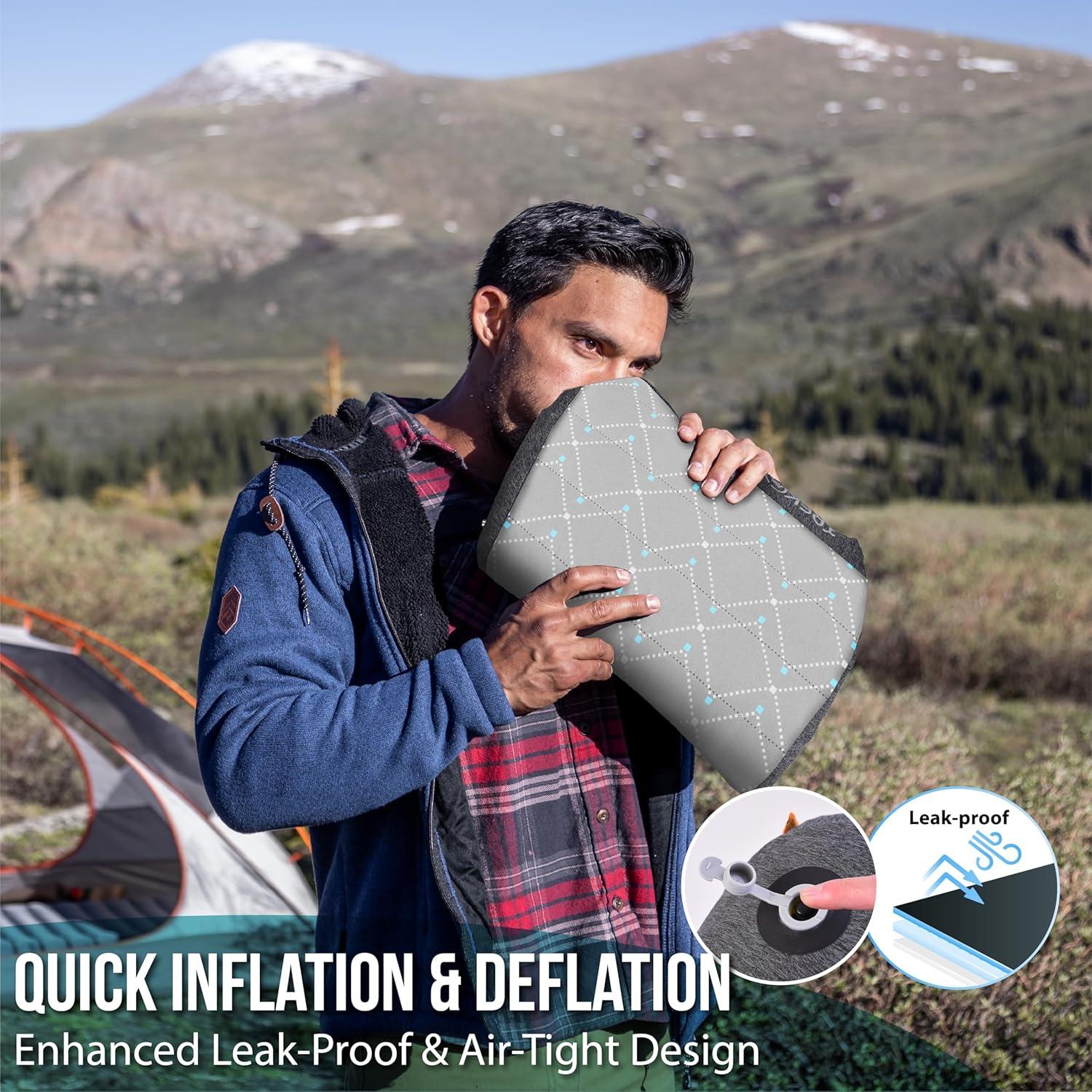 Almohada Inflable Trekology ALUFT Pro SE Gris Ergonómica