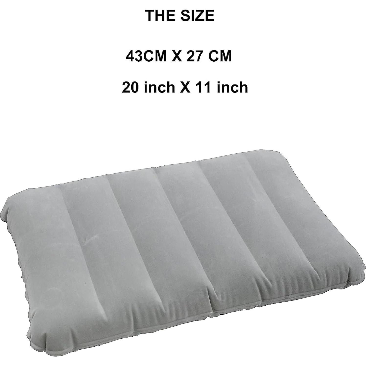 2 Almohadas Inflables Ultraligeras Dogxiong para Camping Gris