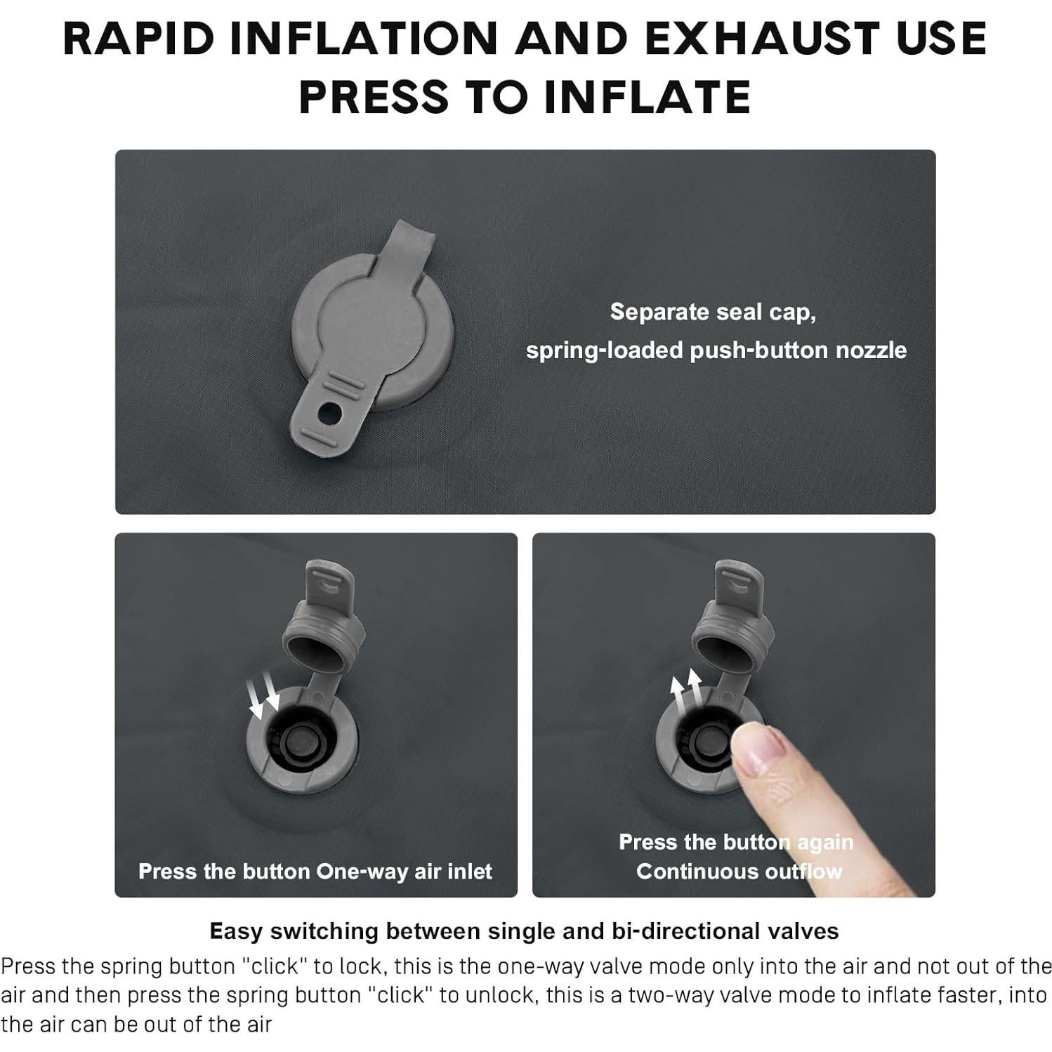 Almohada Inflable de Camping ETROL Verde Oliva 43x30cm