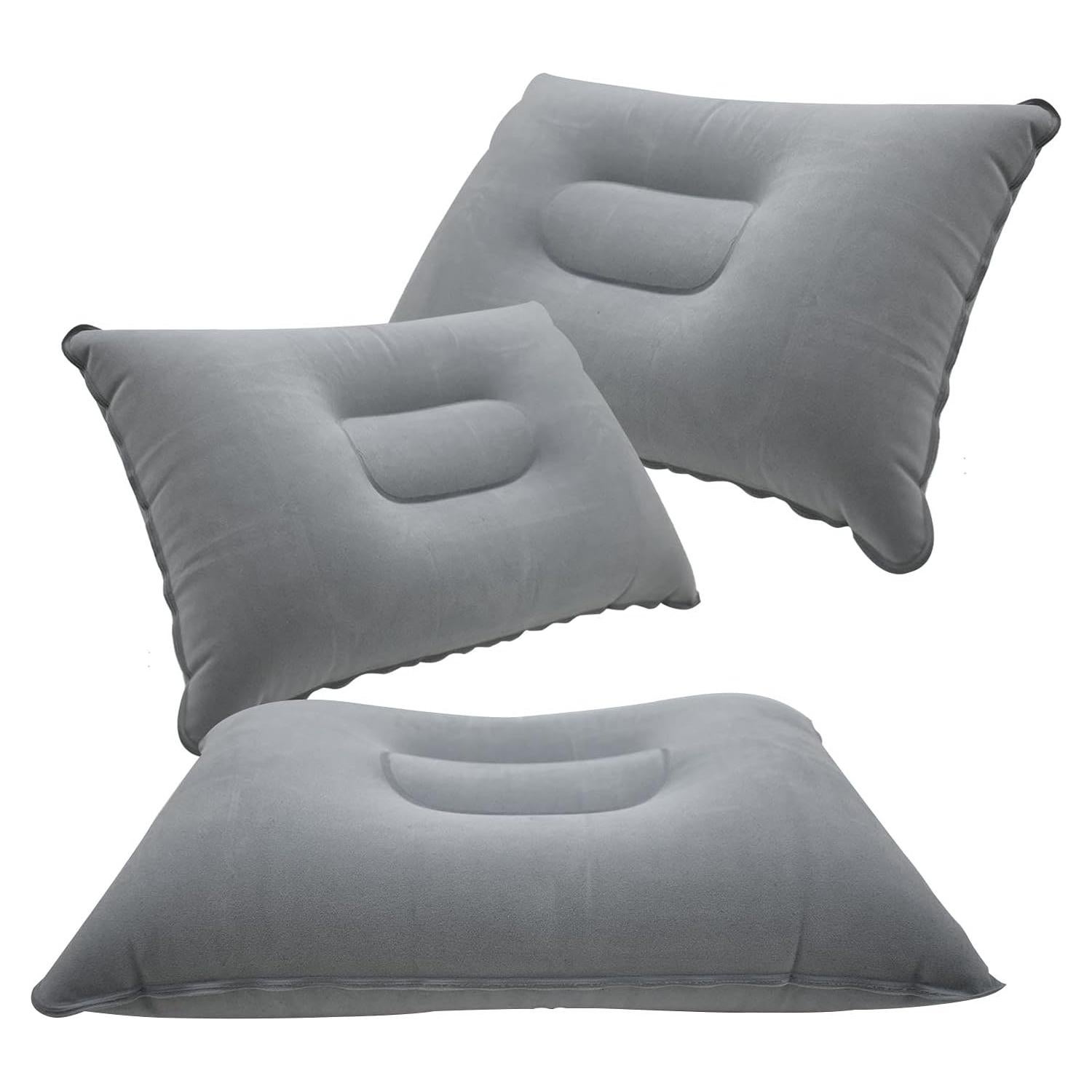 3 Almohadas Inflables Peixiong Grises para Viajar y Camping