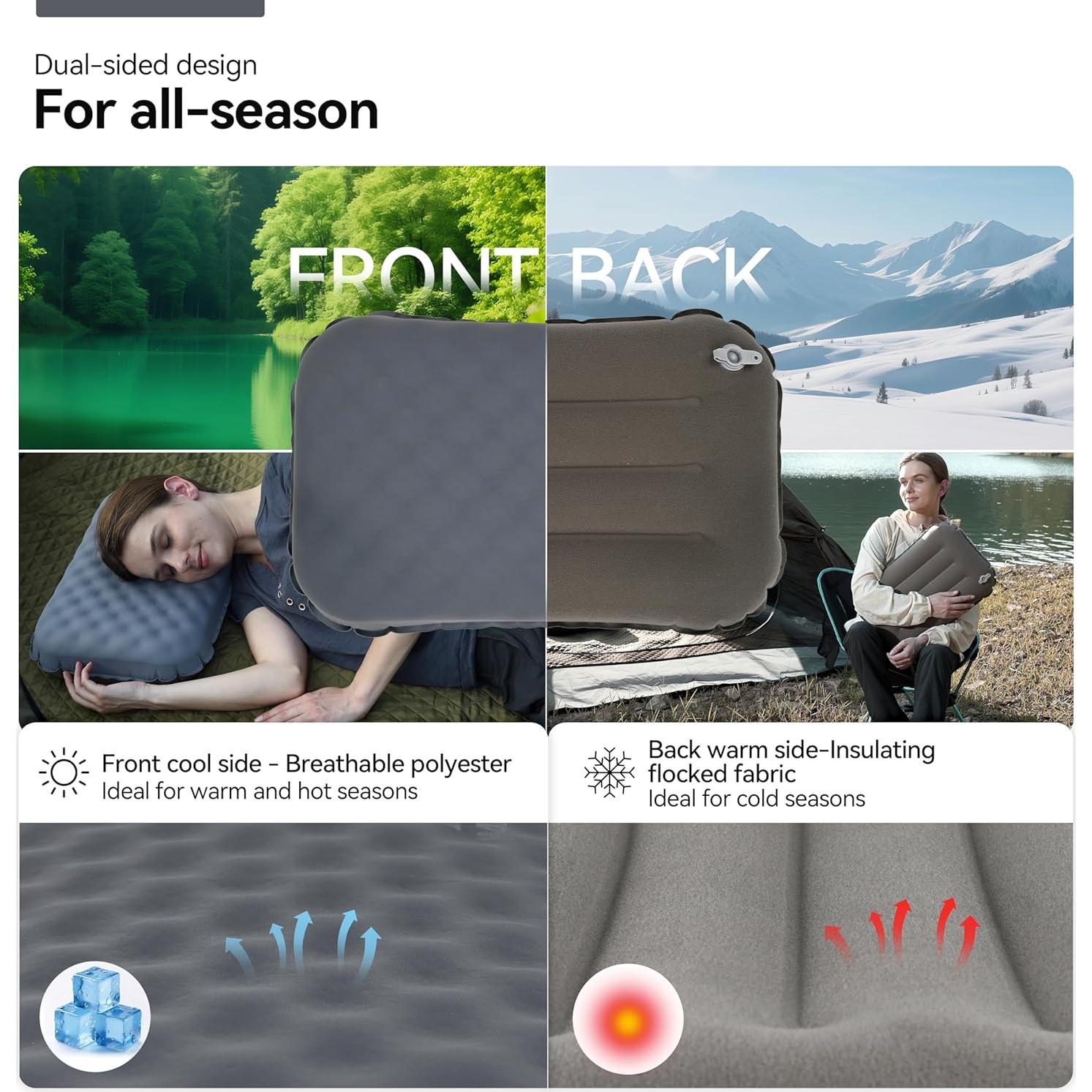 Almohada Inflable MARCHWAY para Camping y Viajes - Gris