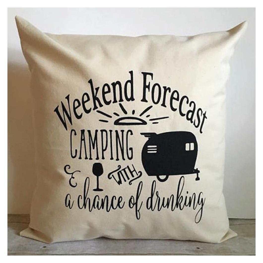 Funda de Cojín Cuadrada FaceYee 45x45 cm Camping Moderno