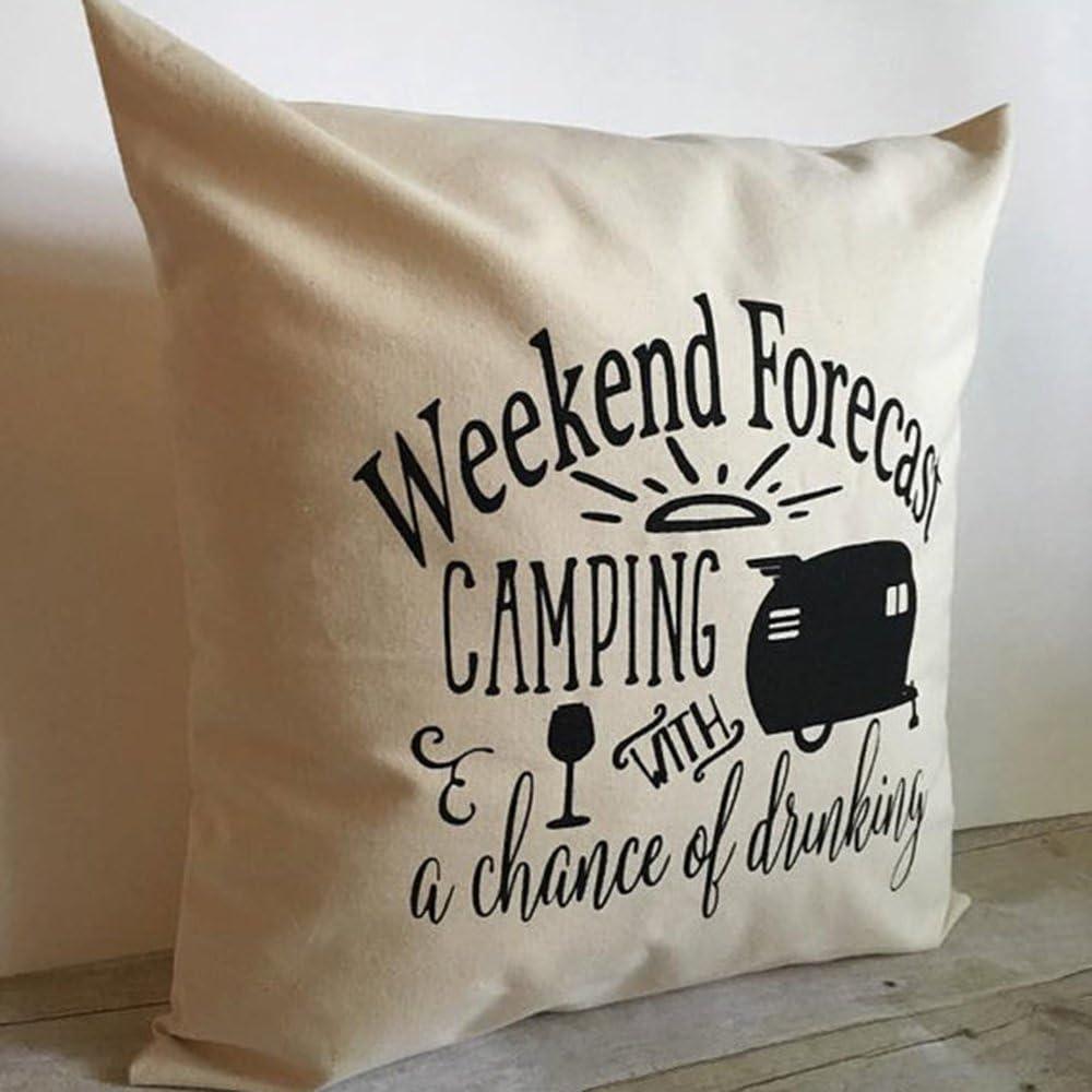 Funda de Cojín Cuadrada FaceYee 45x45 cm Camping Moderno