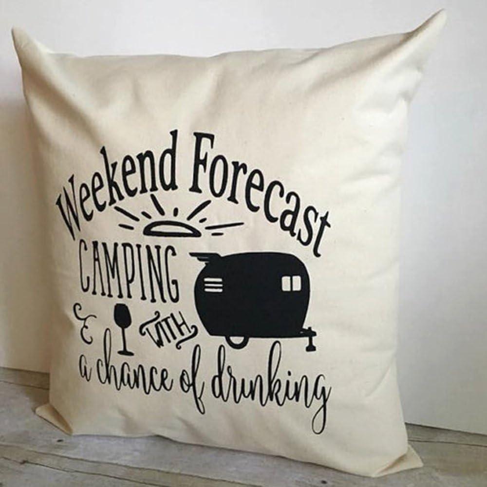 Funda de Cojín Cuadrada FaceYee 45x45 cm Camping Moderno