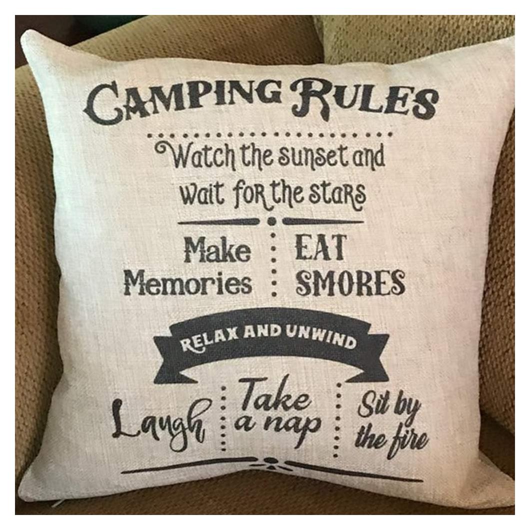 Funda de Almohada Cuadrada FaceYee Lino Algodón 45x45cm Camping