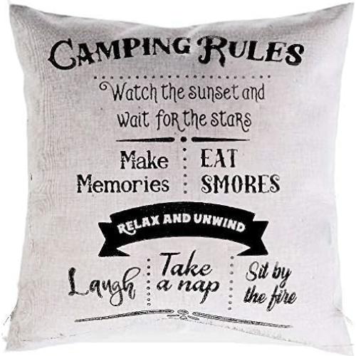 Funda de Almohada Cuadrada FaceYee Lino Algodón 45x45cm Camping