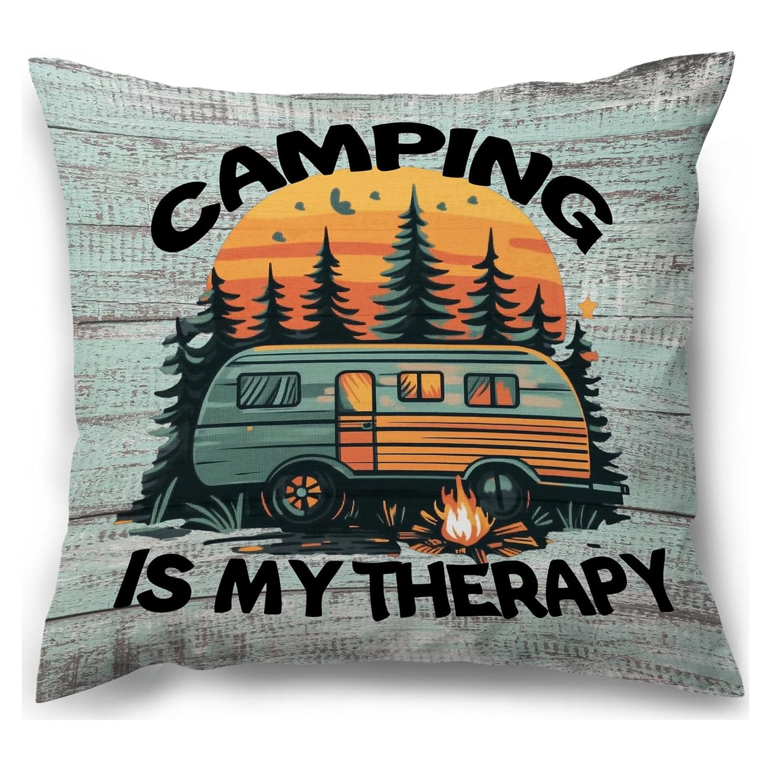 Funda de Cojín Decorativa Camping MNASAIOO 45x45cm Multicolor
