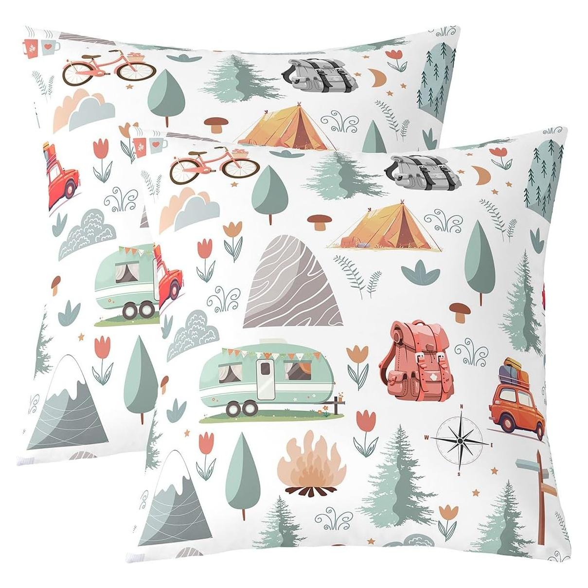 Juego de 2 Fundas de Almohada Erosebridal 45x45 cm Camping