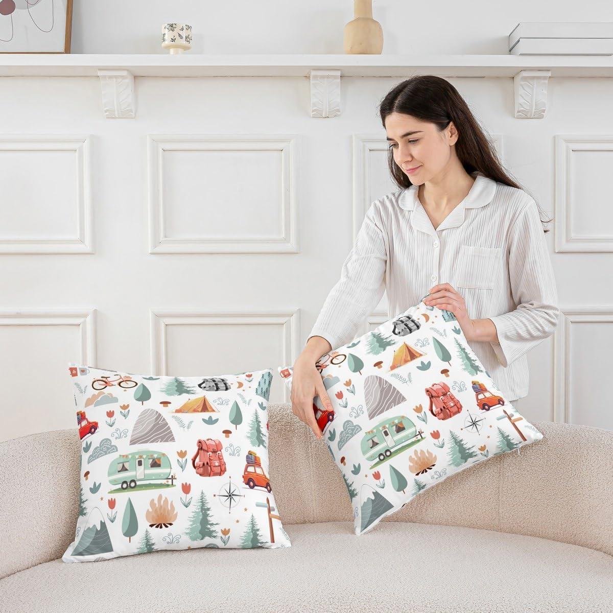 Juego de 2 Fundas de Almohada Erosebridal 45x45 cm Camping