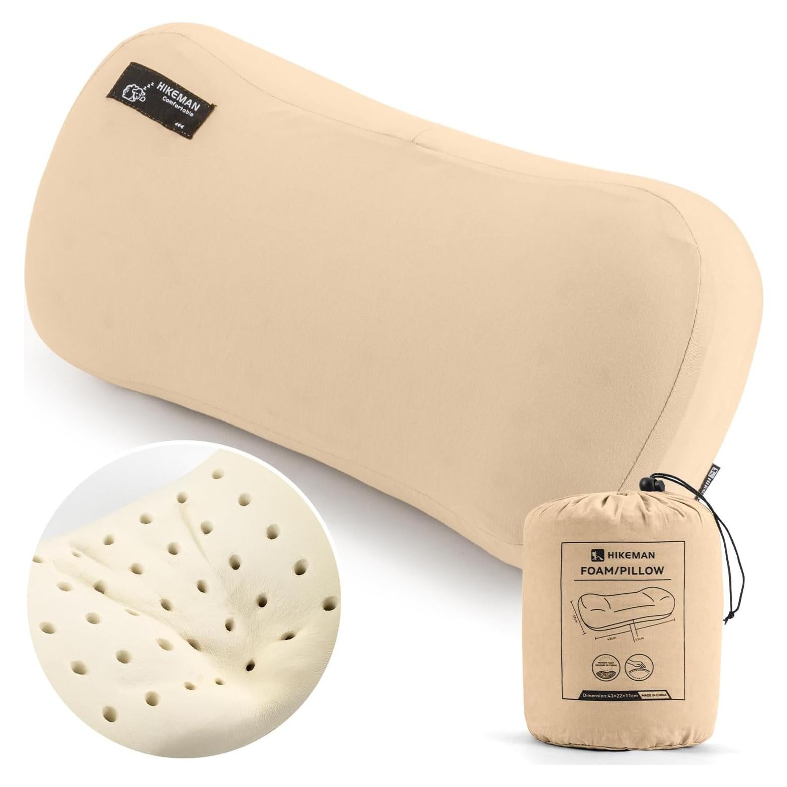 Almohada de Camping HIKEMAN Espuma de Memoria 38x25x10 cm