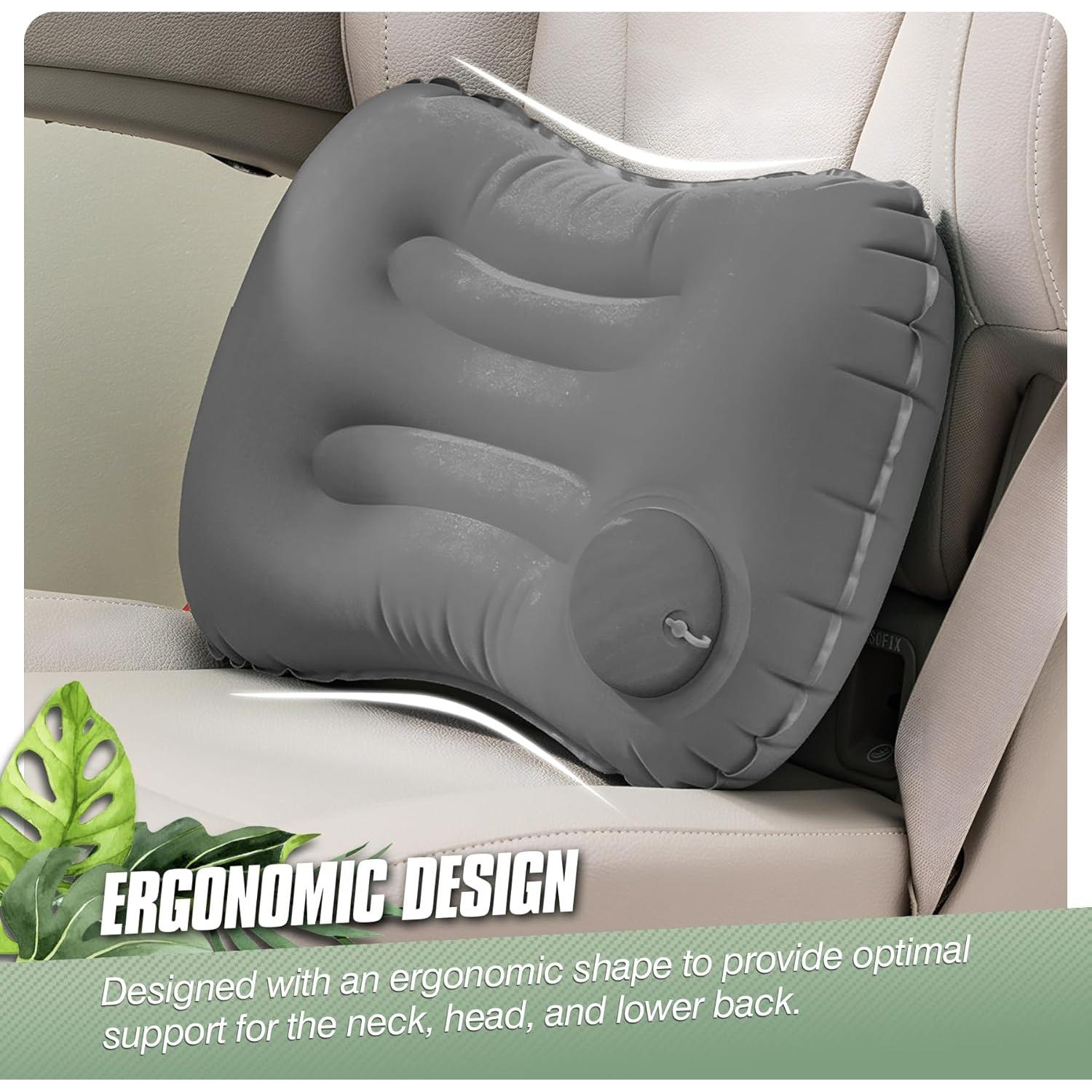 2 Almohadas Inflables para Camping Vivikivi 43x28x10 cm Gris