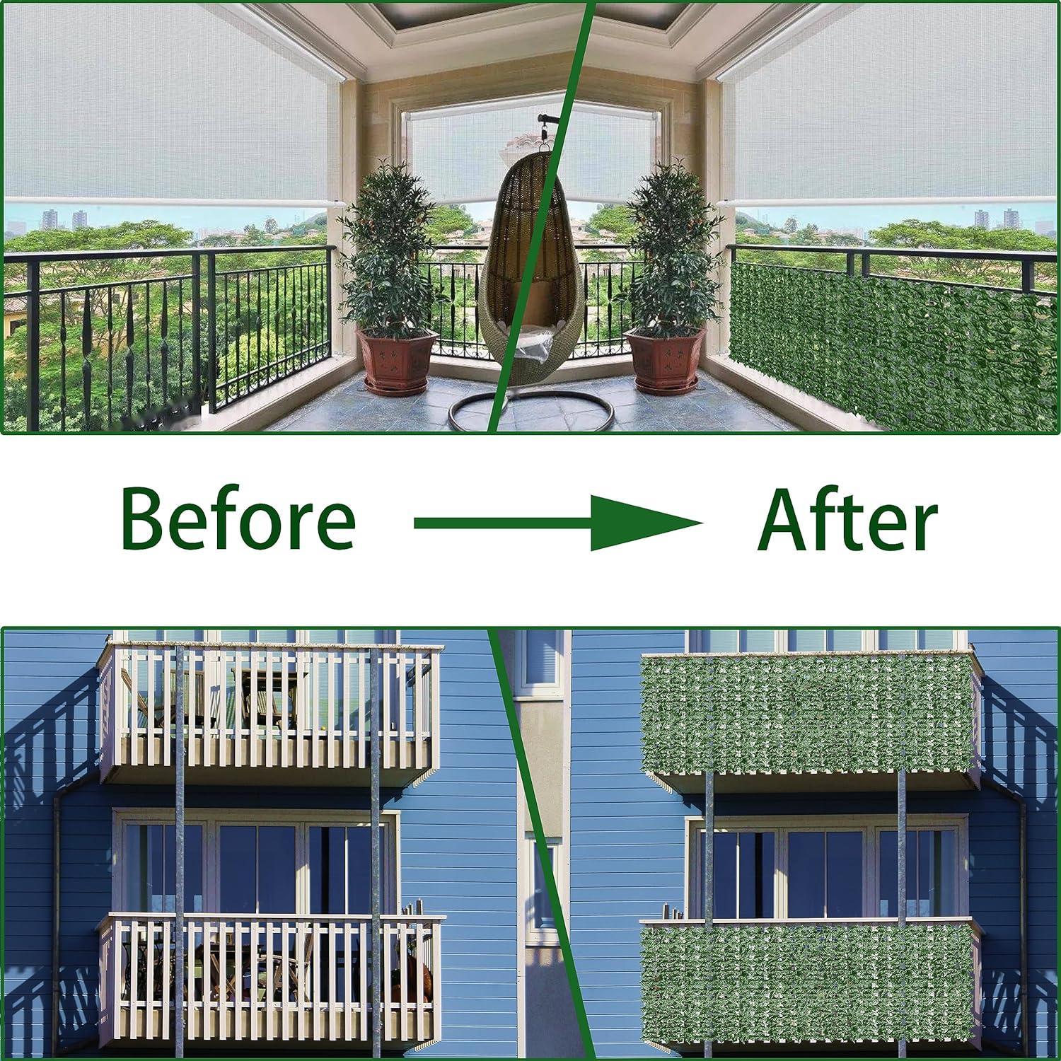 Panel de Hiedra Artificial ODTORY 101,6x406,4 cm Verde