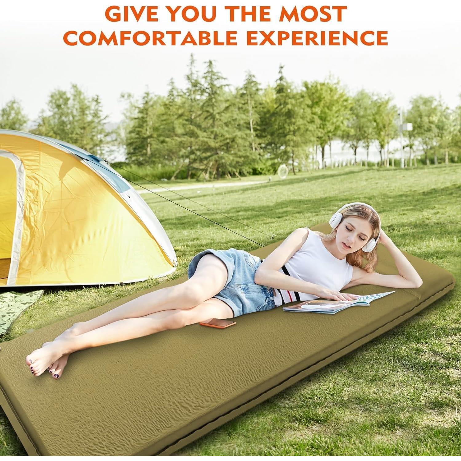 Colchoneta Autoinflable ABTOHE 195x68x7.87 cm Espuma Memoria