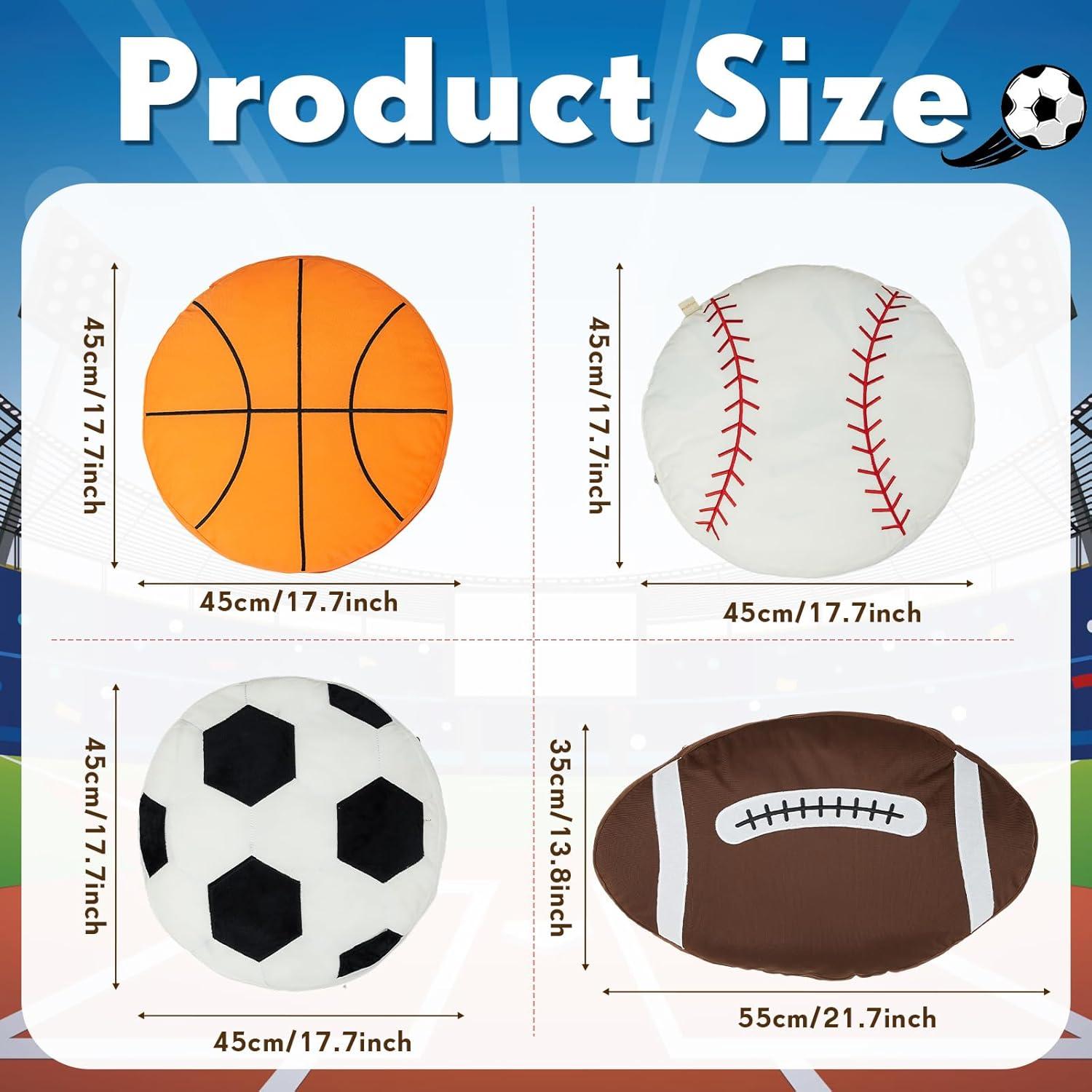 Cojines Lanzables Deportivos Juexica 4 Pcs - Futbol, Baloncesto, Béisbol