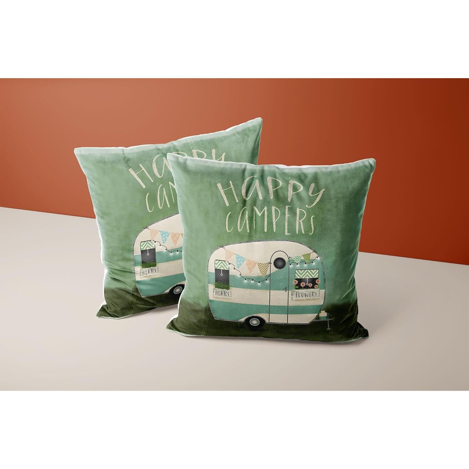 Funda de Almohada Decorativa TopXmai 45x45 cm Caravana Rústica